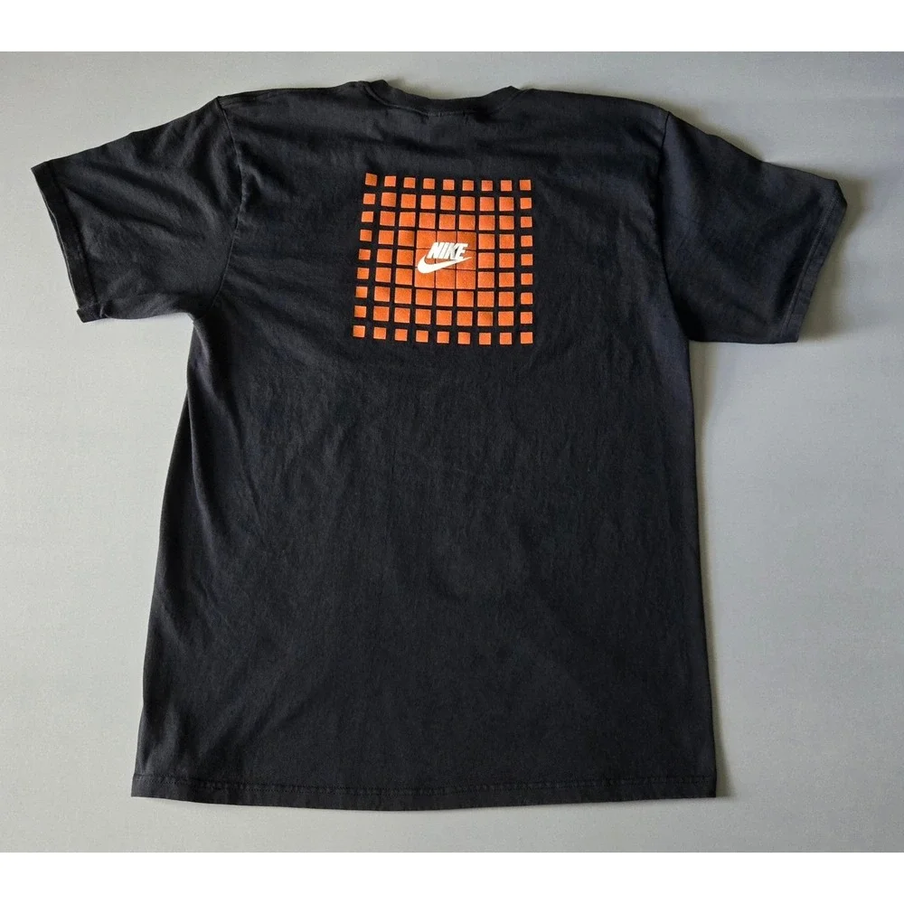 Nike Graphic‎ T Shirt Mens Large Black Orange Swoosh Just Do It Casual Tee